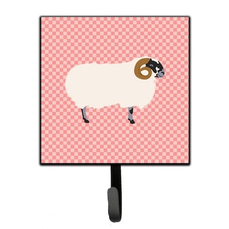 Carolines Treasures Scottish Blackface Sheep Pink Check Leash or Key Holder BB7973SH4